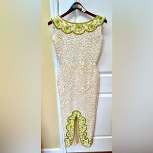 VTG Charles & Co. Hong Kong Sequin Beads Long Gown Unique Formal Party Princess